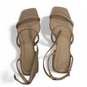 Tan leather sandals with ankle strap. Size 7. worn once.